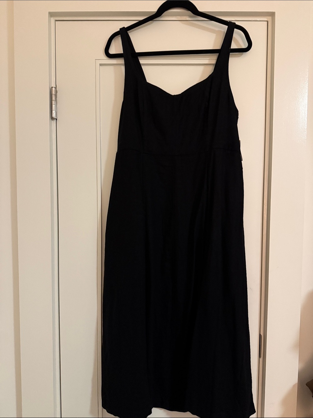 Old Navy Black Midi Dress with Sweetheart Neckline